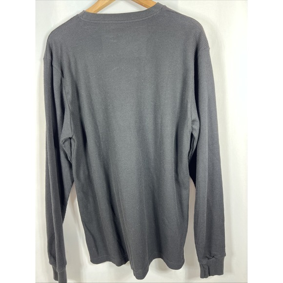 Linea Uomo Black Waffle Knit Thermal V-Neck Size XL - Picture 4 of 10